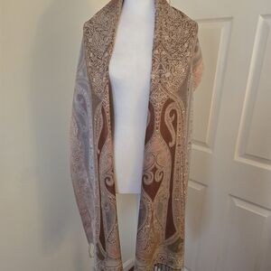 Collection Eighteen Paisley Scarf in Brown and Cream